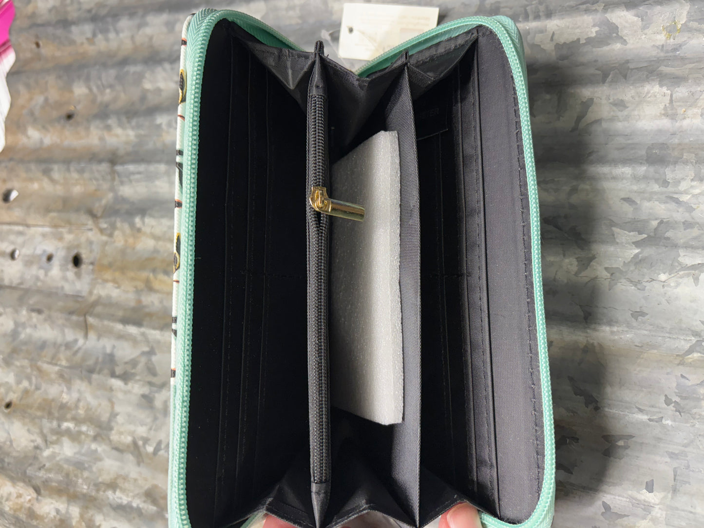 Stylish Floral and Geometric Zipper Wallet