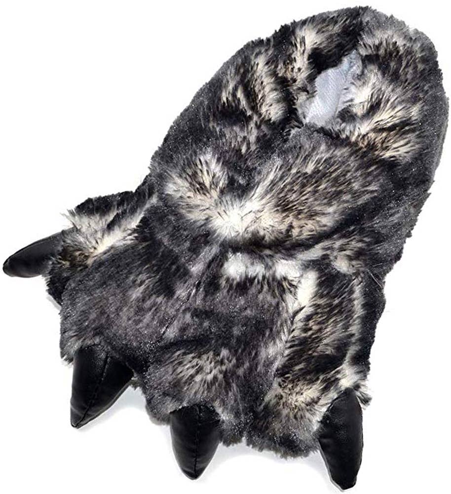 Norty Boys Girls Women Men Soft Animal Claw Paw Feet Indoor Slippers 39439- Black Tip Claw: Medium (Kids/Adults)