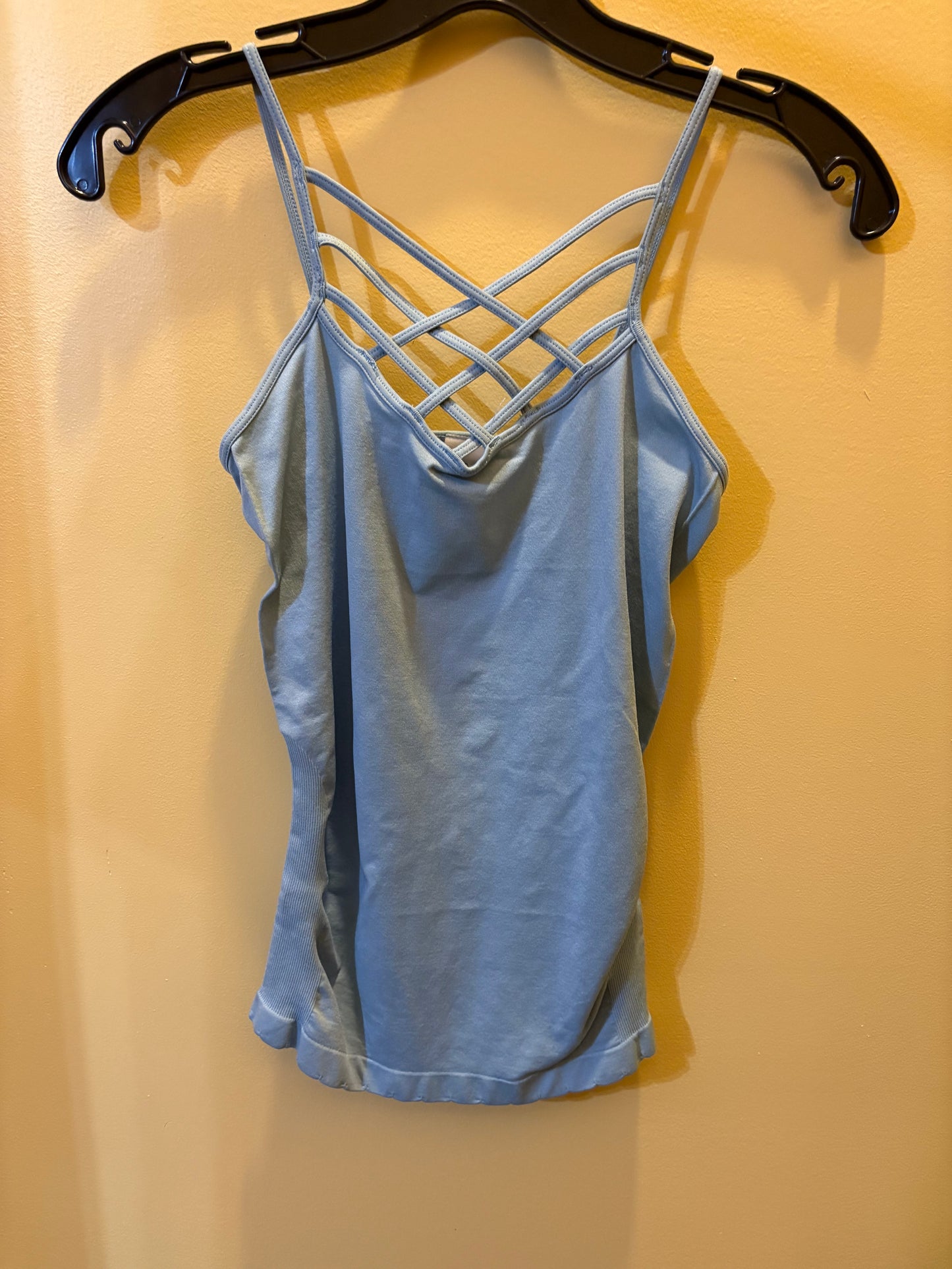 Strappy Light Blue Tank Top with Criss-Cross Detail