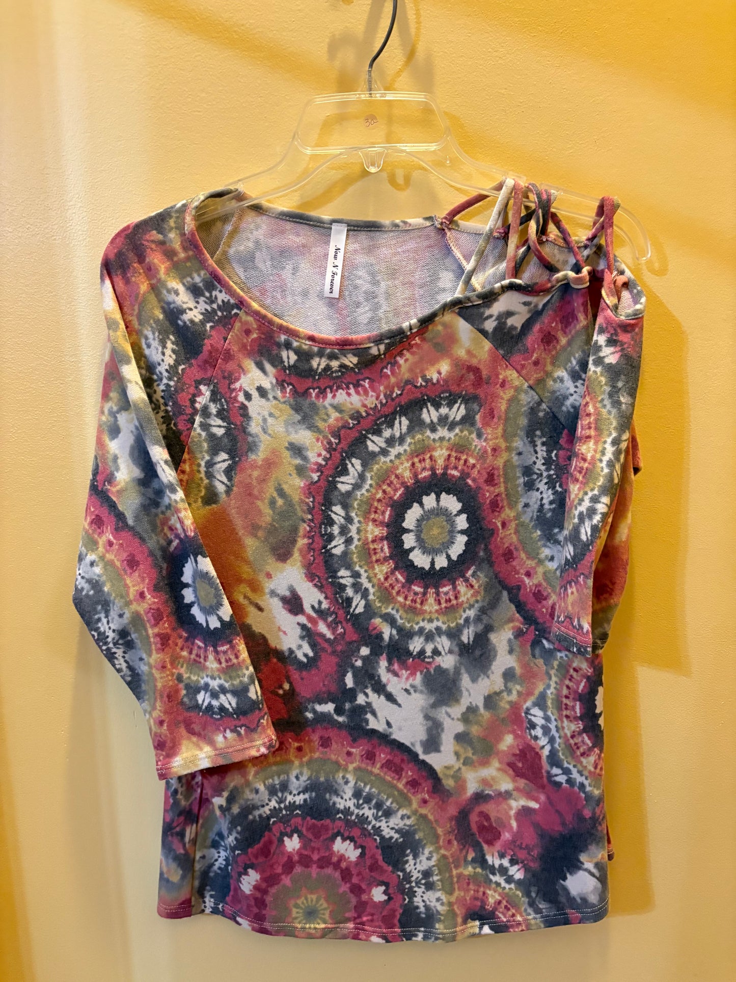 Vintage-Inspired Tie-Dye Mandala Long Sleeve Top