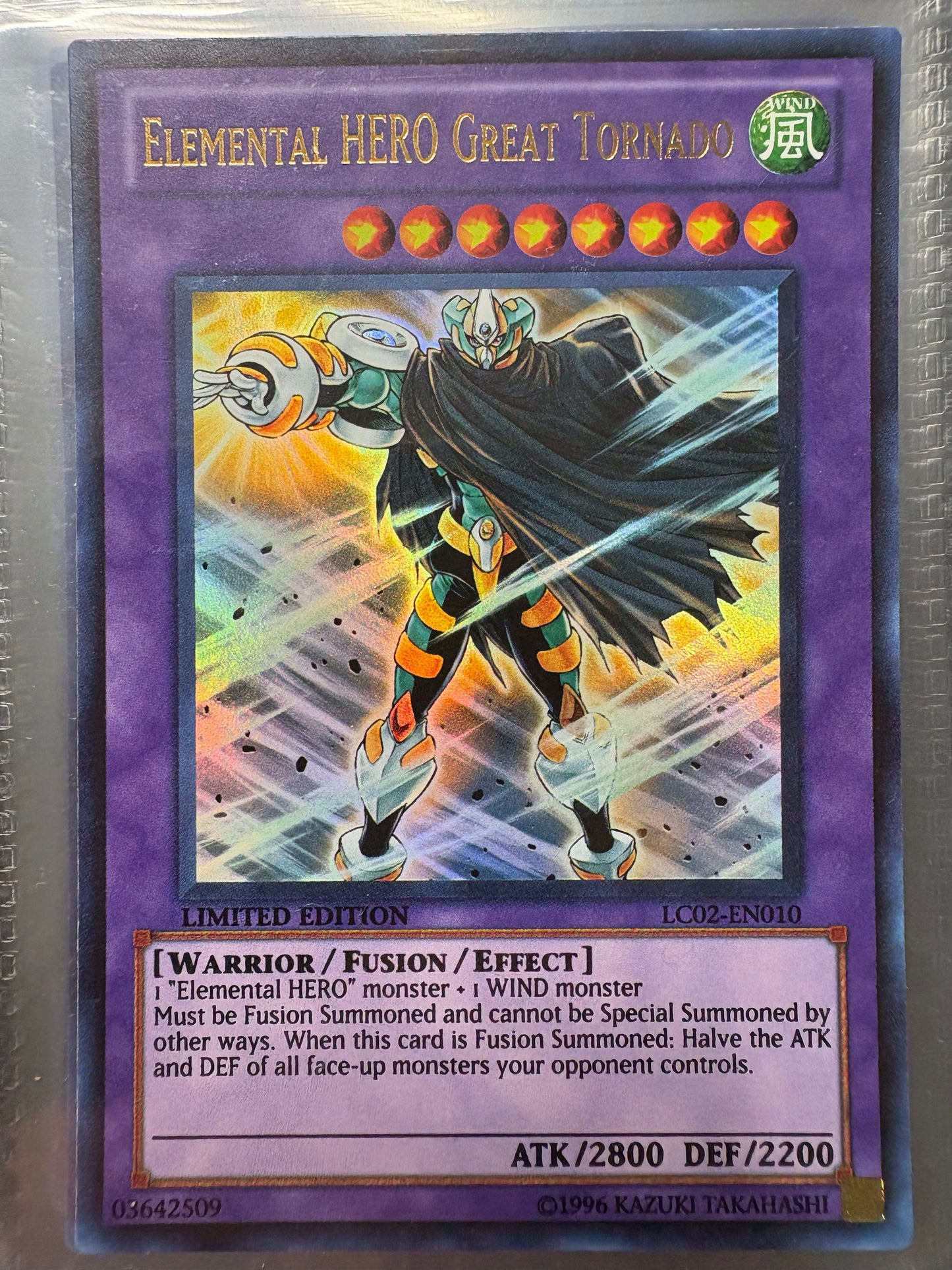 Elemental HERO Great Tornado - LC02-EN010 - Ultra Rare Limited Edition (Ungraded)