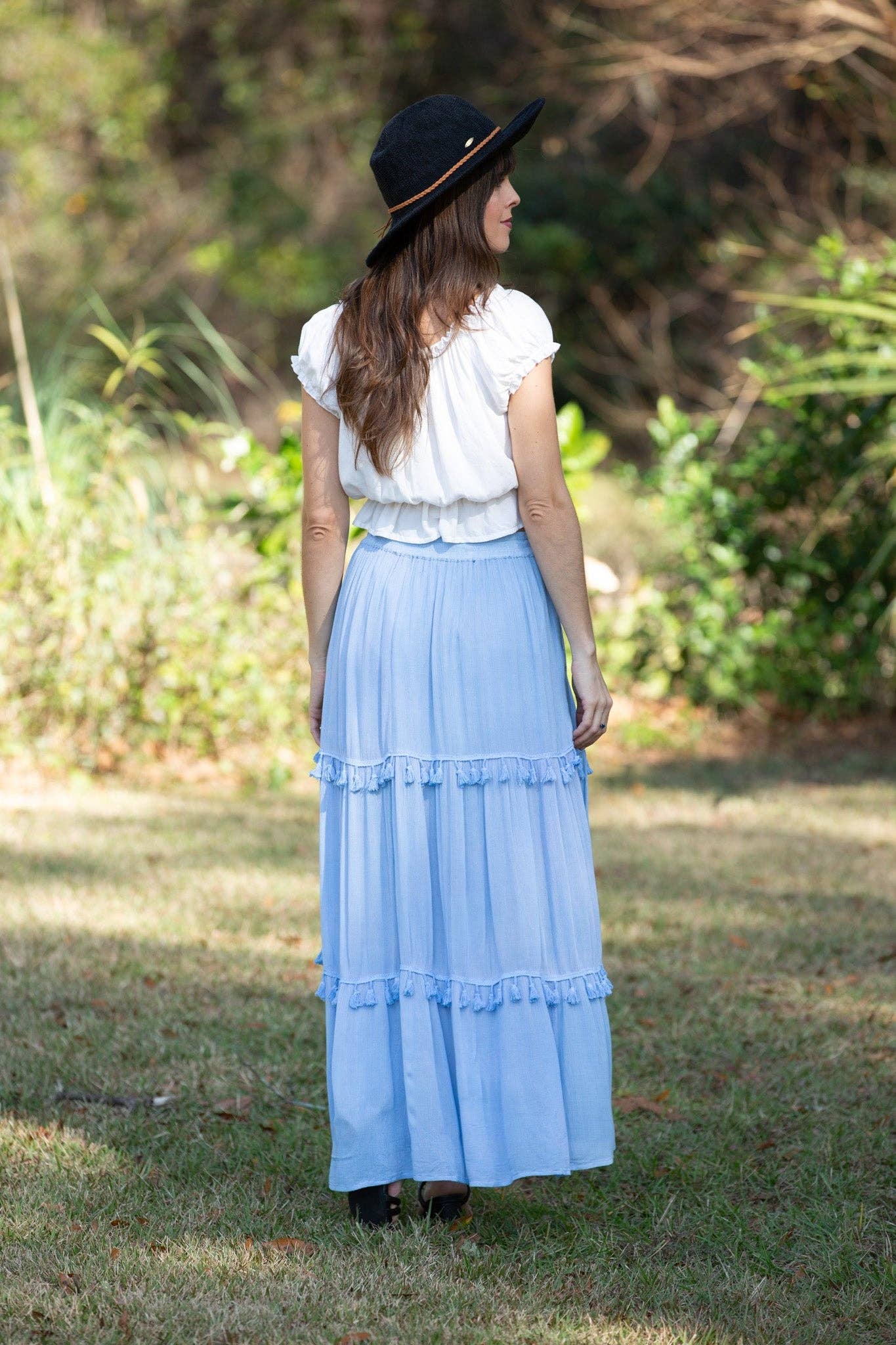 Whimsical Tasseled Summer Maxi Skirt: 4 / One Size