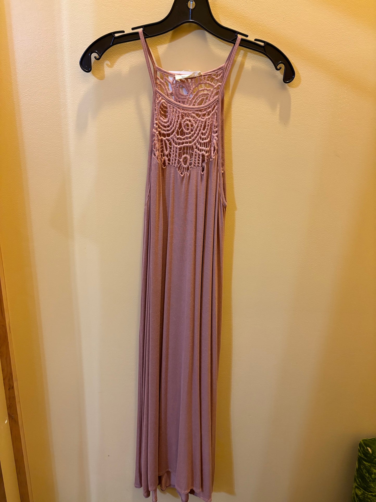Mauve Dream Crochet-Top Maxi Dress