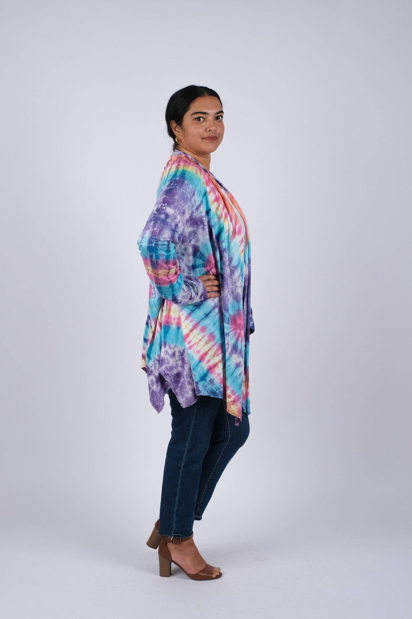 Colorful Tie Dye Cardigan: 1 / (One Size Pack: XL/XXL)