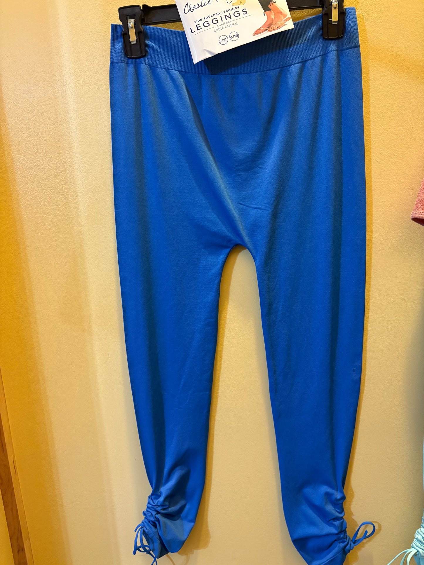 Ruched Ankle Leggings in Royal Blue