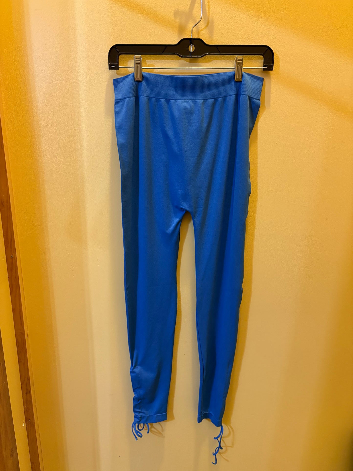 Blue Athletic Drawstring Leggings - Perfect for Yoga & Active Lifestyle