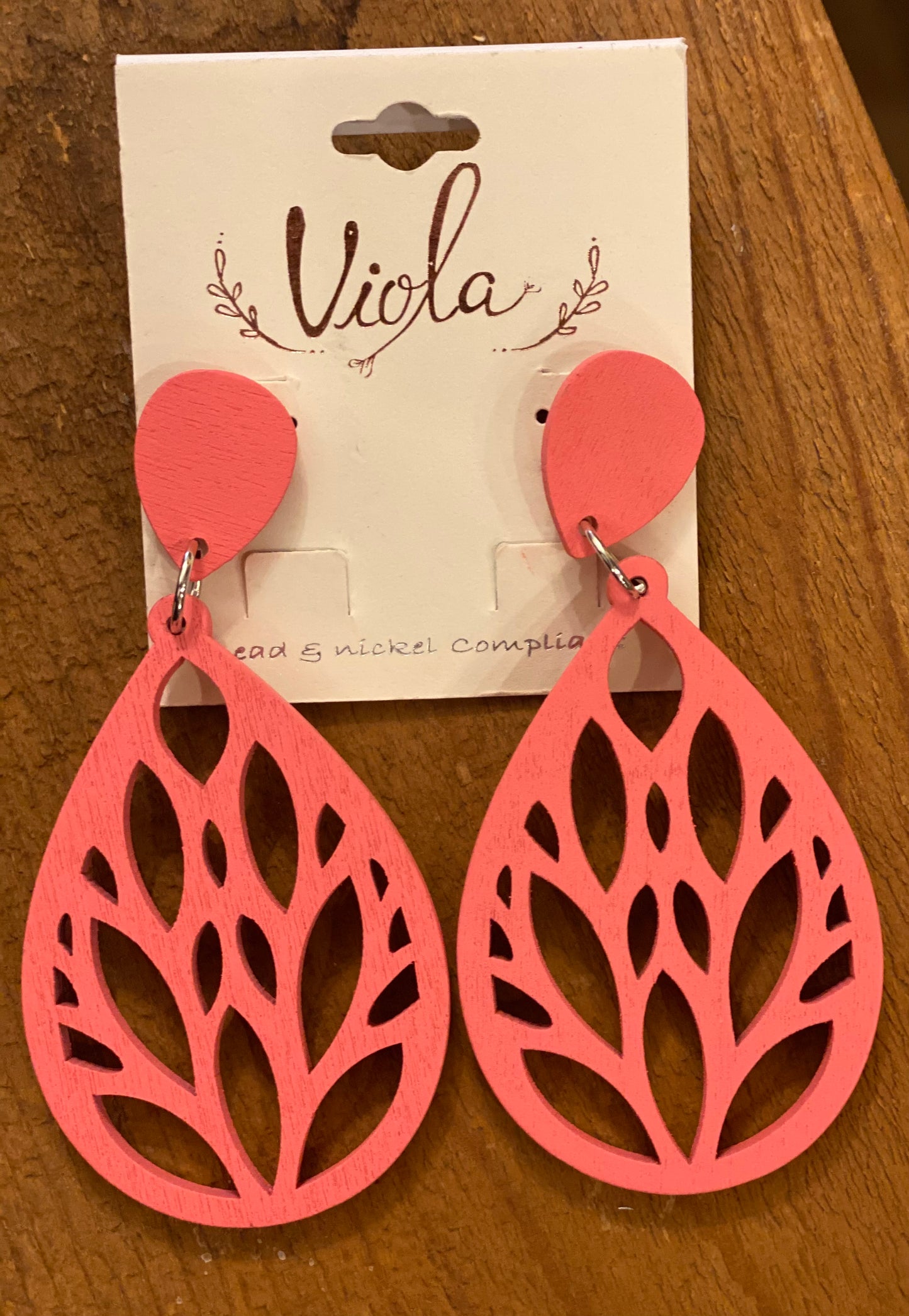 Pink Leaf Statement Earrings