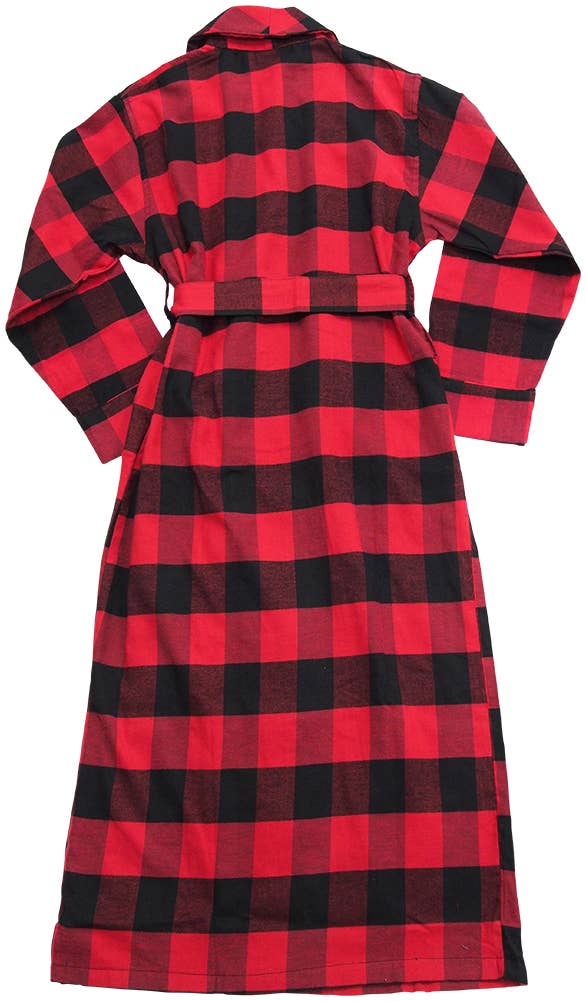 Norty Men's Flannel Bathrobe 41540 Red Black Bath Robe: Large