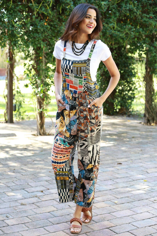 Abstract Allure Patchwork Chic Overall: 2 / (Two Size Pack: S/M & L/XL)