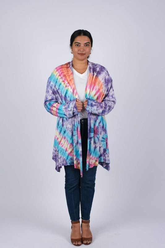 Colorful Tie Dye Cardigan: 1 / (One Size Pack: XL/XXL)
