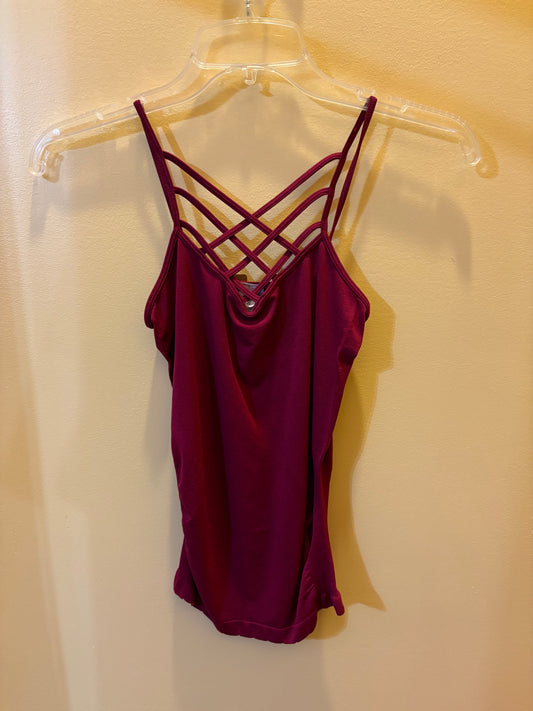 Elegant Burgundy Strappy Tank Top