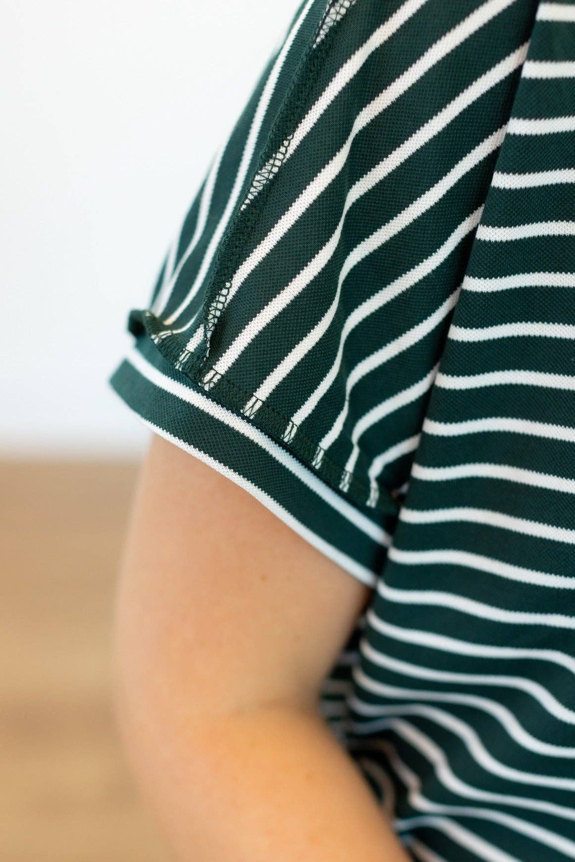 The Lucy Stripe Top, Green: Green / L