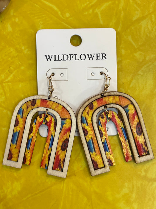 Wildflower Rainbow Arch Statement Earrings