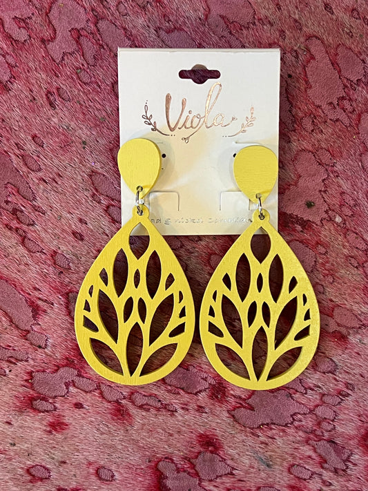 “Lotus Teardrop Statement Earrings in Sunshine Yellow”