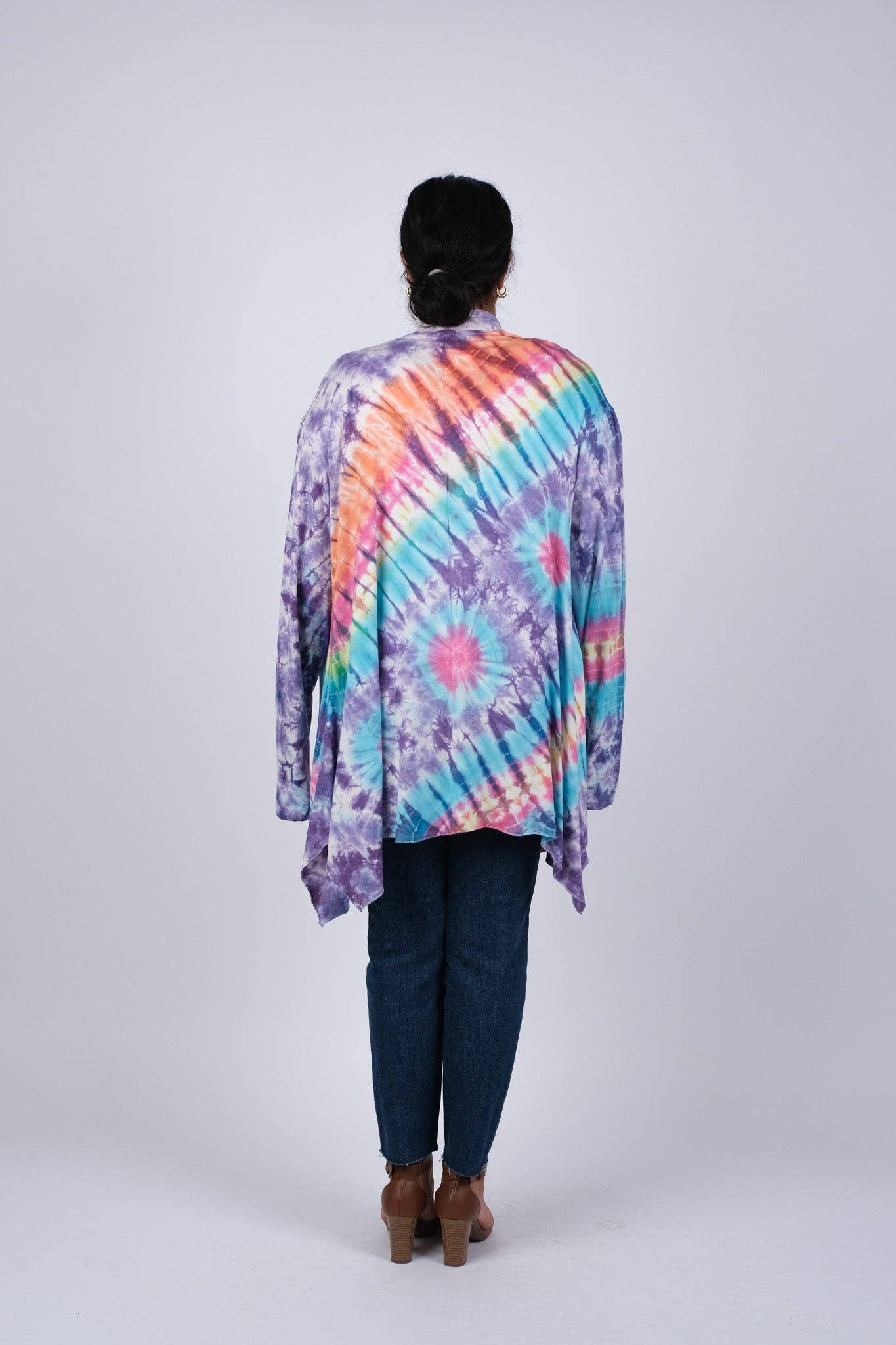 Colorful Tie Dye Cardigan: 1 / (One Size Pack: XL/XXL)