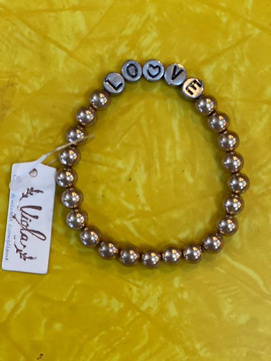 “Love Letters” Pearl Beaded Bracelet
