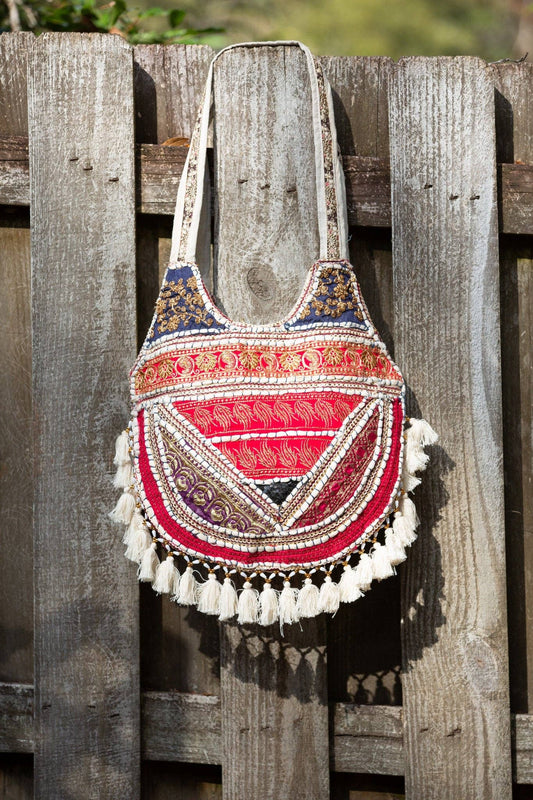 Boho Bloom Patchwork Hippie Shoulder Bag: Large / 1