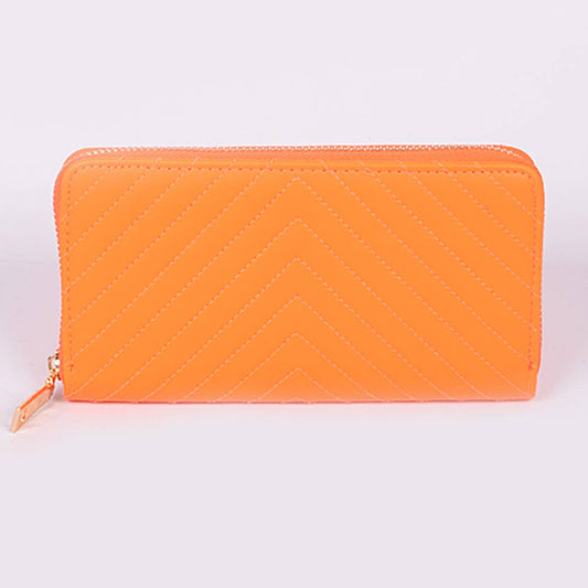 Arrow Embroidered Wallet: Neon Orange