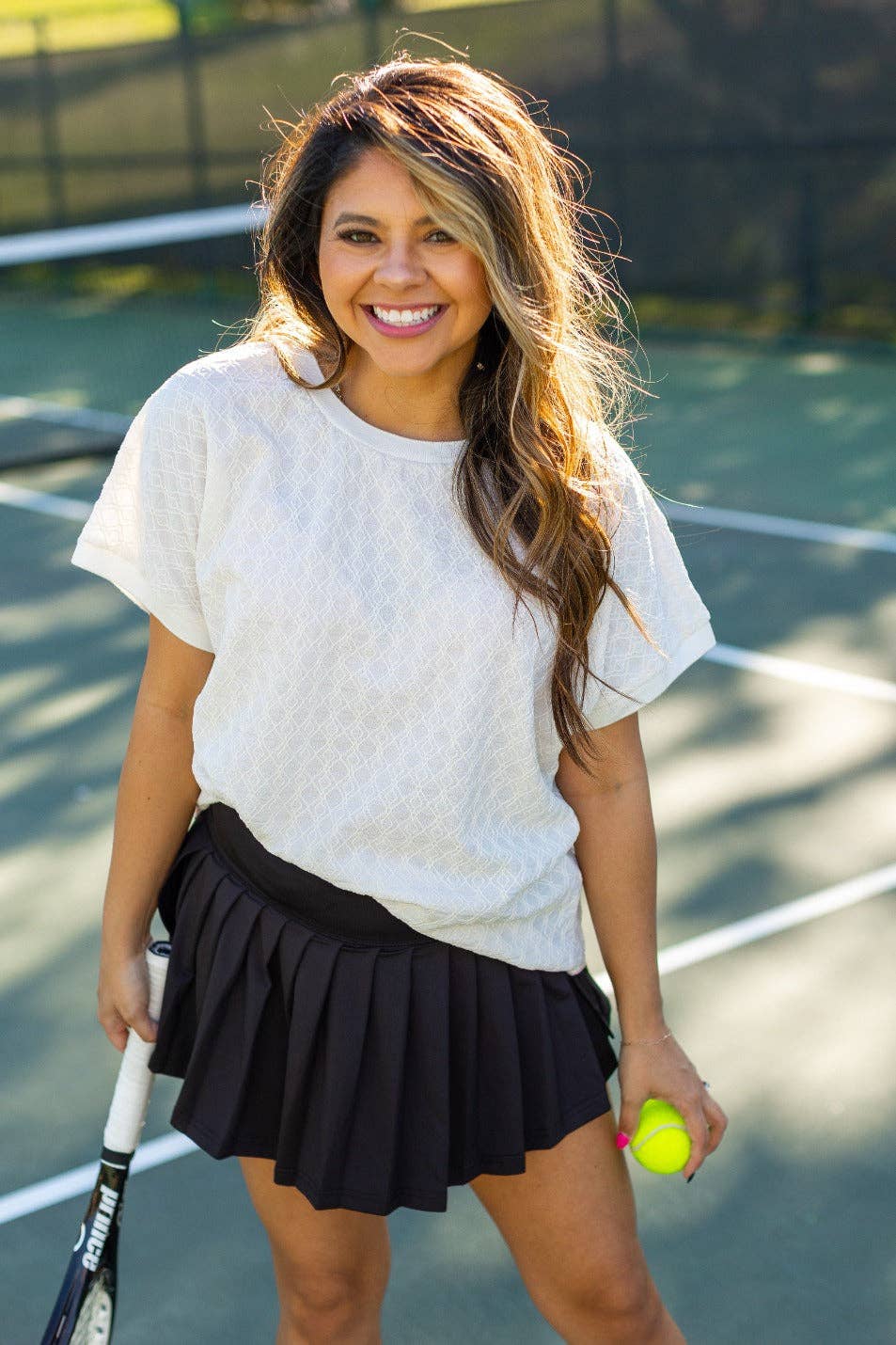 Black Pleated Skort With Pocket: Black / XL