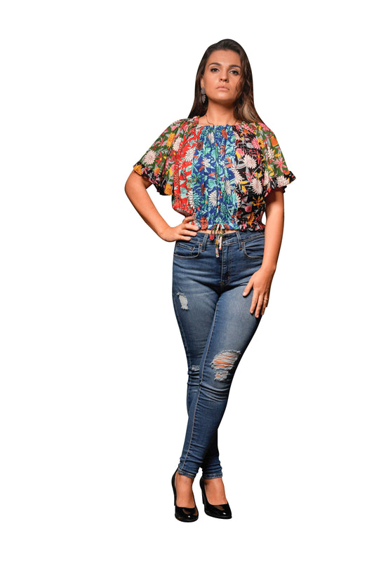 Boho Summer Fiesta Patchwork Top: 2 / (Two Size Pack: S/M & L/XL)
