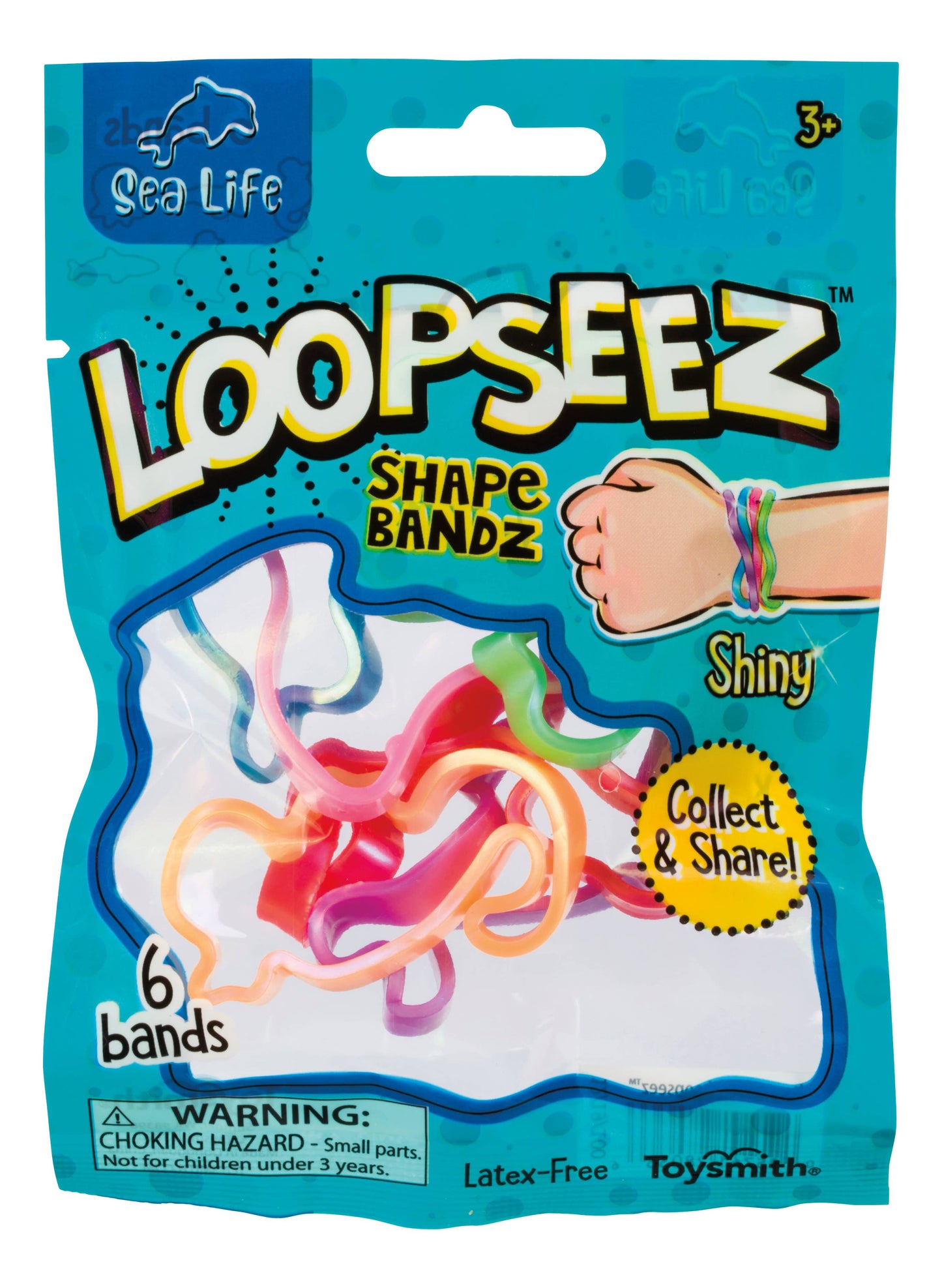 Loopseez Bands Asst 1, Wild Life, Sea Life & Glitter Shapes
